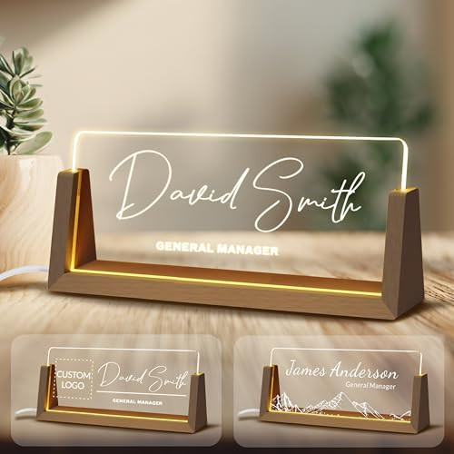 Personalized Light Up Acrylic Desk Name Plate