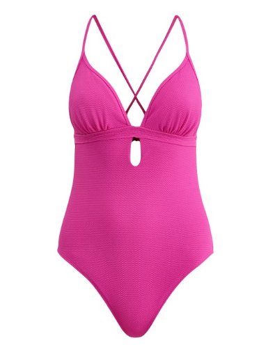Jessica Simpson Women's Pique Plunge One Piece Swimsuit
