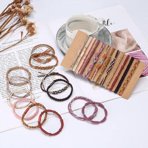 Lolalet 24 PC Boho Hair Ties