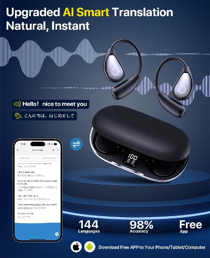 ZYDIIE AI Translation Earbuds W/144 Languages