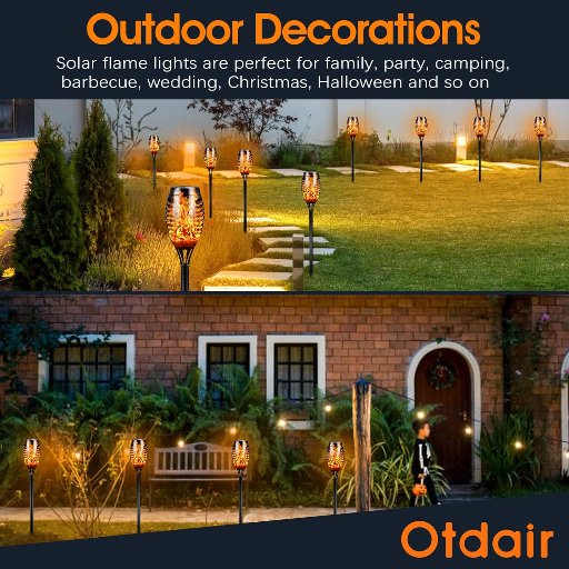 Otdair Flickering Solar Lights - 12 Pack