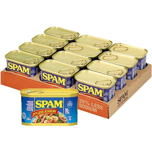 SPAM 25% Less Sodium Canned Meat 12-Pack