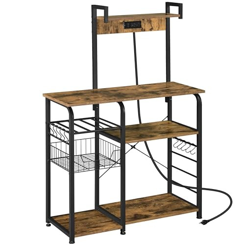 Yaheetech Kitchen Bakers Rack with Power Outlet