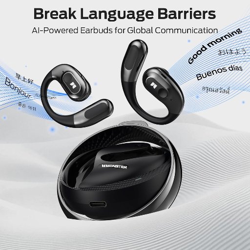 Monster AI Translation Open Ear Headphones