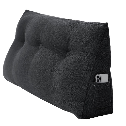 Triangular Backrest Headboard Wedge Pillow with Phone Pocket