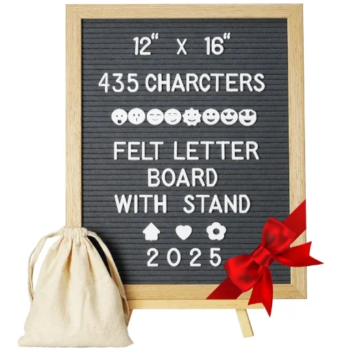 Letter Board with Stand and Character Symbols