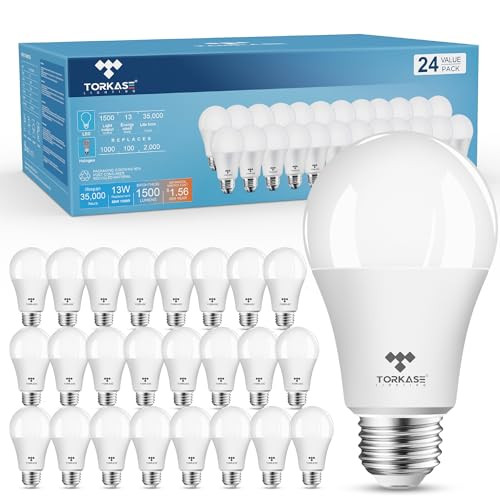  13-Watt 1500LM(60-Watt to 100-Watt Equivalent), Standard A19 LED Bulbs - 24-Pack