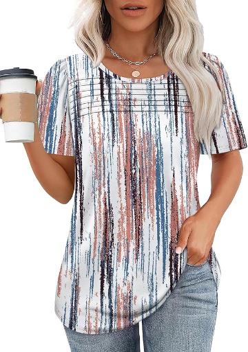 Pleated Front Puff Sleeve Top