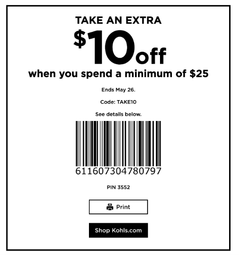 Kohl's Memorial Day Coupon