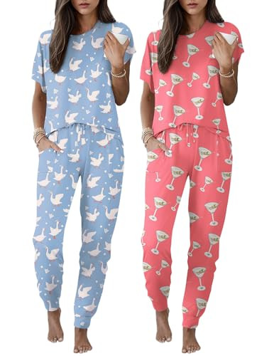 Ekouaer 2-Pack Pajama Sets