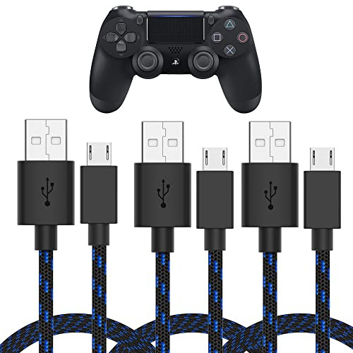 TalkWorks Micro USB Controller Charger Cable for PlayStation 4 (3 Pack)