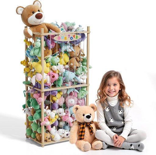 Wooden Stuffed Animal Toy Storage Organizer