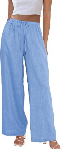 Duyang Women's Casual Wide Leg Cotton Linen Pants