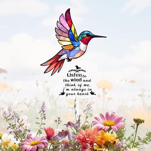 Small Hummingbird Garden Stake