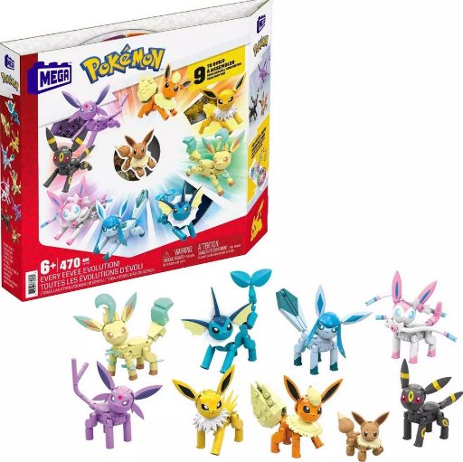 Mega Pokemon 470 PC Every Eevee Evolution Action Figure Building Toy Kit