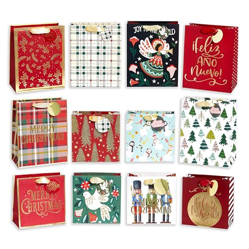 Sheffield Home 12-Pack Holiday Christmas Party Favor Present Bags