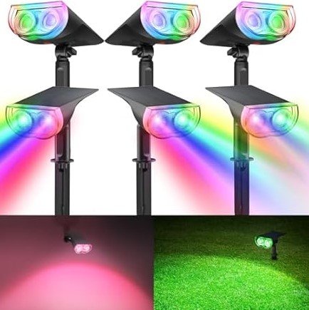 Consciot Solar Color Changing Outdoor Spotlights- 6 Pack