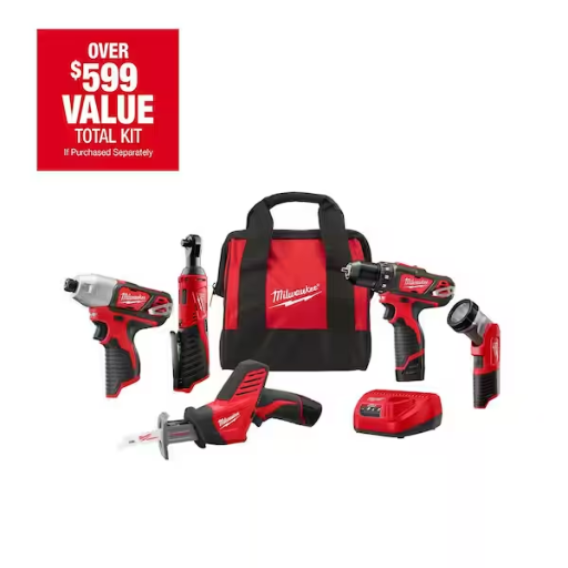 Milwaukee M12 Cordless Combo Kit (5-Tool)