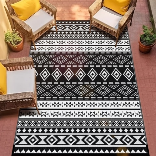 GOTGELIF Bohemian Outdoor Plastic Straw Rug Picnic Mat