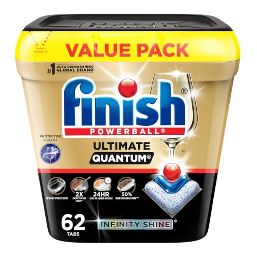 Finish Ultimate Quantum Infinity Shine Dishwasher Pods, Fresh Scent, 62 Count