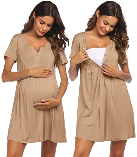 Ekouaer Maternity Nightgown