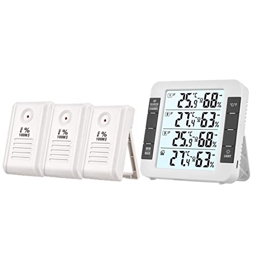 3 PC Outdoor Digital Thermometer & Wireless Hygrometer Meter