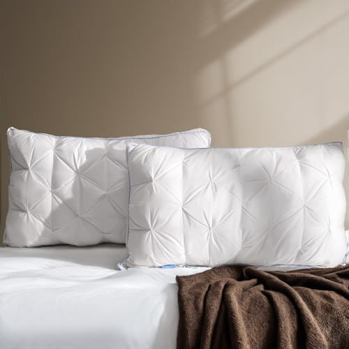 QUTOOL Luxury Hotel Goose Feather Pillow Set