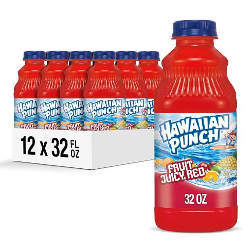12-Pack 32-Oz Hawaiian Punch Fruit Juicy Red