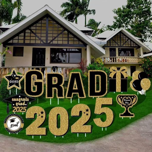 Graduation Yard Sign Decorations - 14 Piece Set