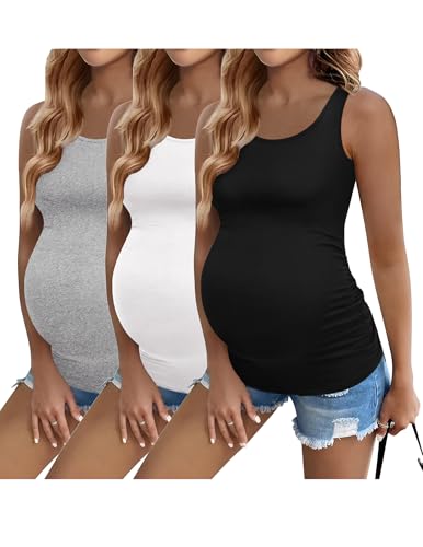 Ekouaer 3 Pack Maternity Tank Tops