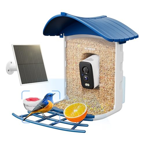 SEHMUA Solar Powered Bird Feeder W/AI Identifier & Camera
