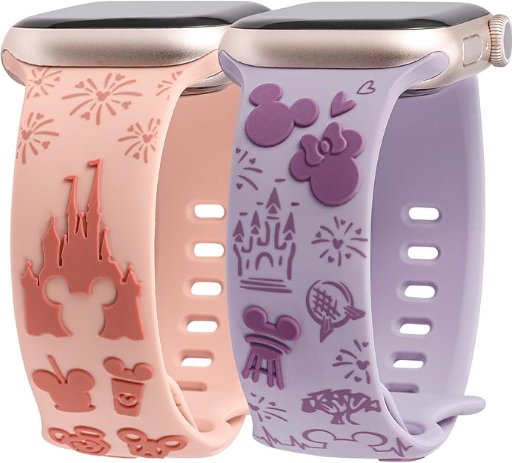 2-Pack Cute Disney Engraved Apple Watch Band