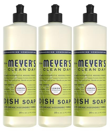 Mrs. Meyer's Liquid Dish Soap 3-Pack, Lemon Verbena, 16 Fl. Oz.