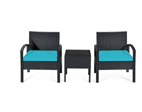 3-Piece Rattan Furniture Conversation Set