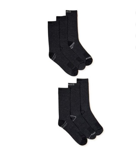 6-Pairs Reebok Men's Pro Series Crew Socks