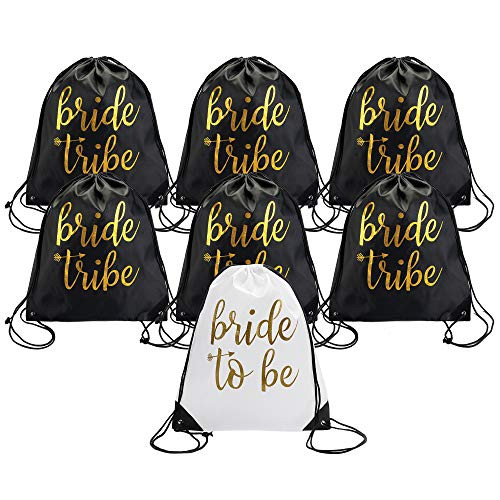 Bride & Bride Tribe Drawstring Bags (7 Pack)