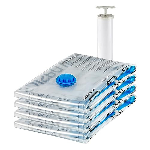 Amazon Basics Vacuum Storage Bags with Hand Pump X-Jumbo Pack of 4