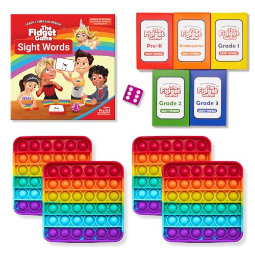 The Fidget Game Sight Words Flashcards and Pop Fidget Toys