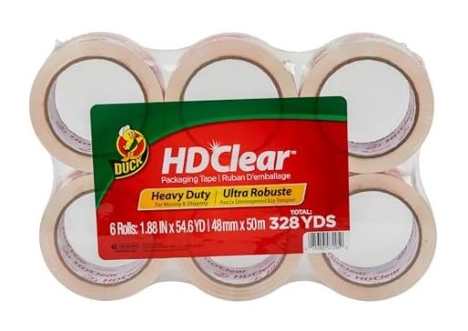 Duck HD Clear Heavy Duty Packing Tape Refills 6-Pack