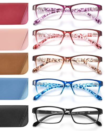 5 Pack Reading Glasses with Blue Light Blocking