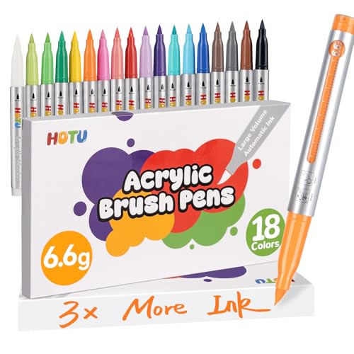 HOTU Acrylic Paint Markers Brush Tip