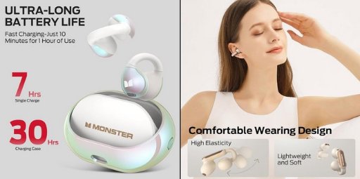 Monster Open Ear AC600 Headphones W/21H Playtime