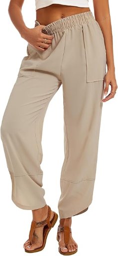 Womens Wide Leg Capri Pants with Pockets