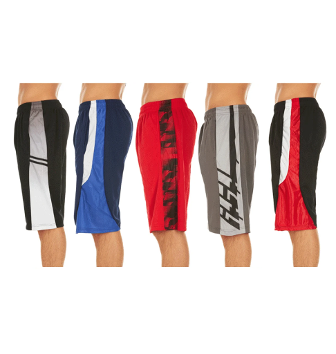 Men's Active Athletic Assorted Performance Shorts (5-Pack)