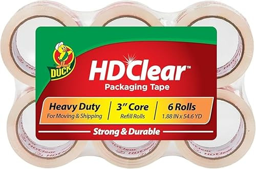 Duck HD Clear Heavy Duty Shipping Tape - 6-Pack