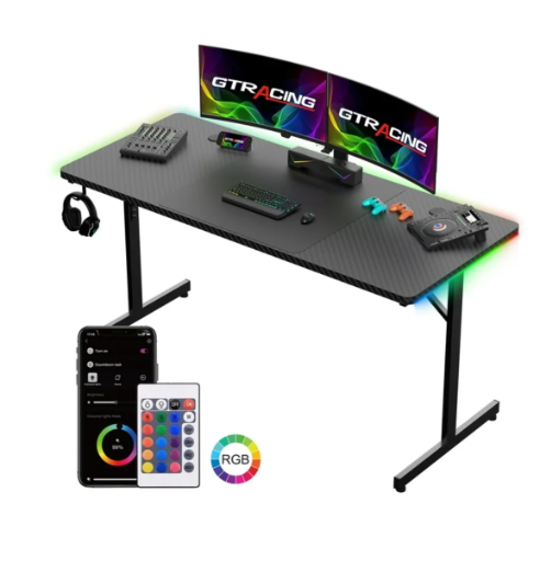 GTRACING 55" Large RGB Gaming Desk with Mouse Pad