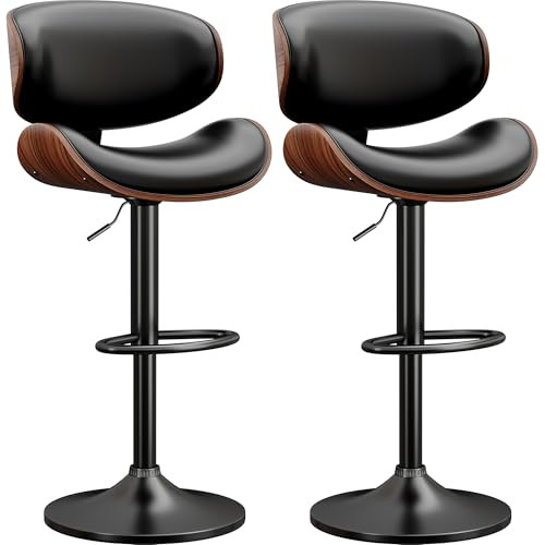 YaFiti Adjustable Bentwood Barstools, Set of 2