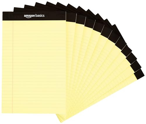 Amazon Basics Narrow Ruled Note Pads - 12 Pack