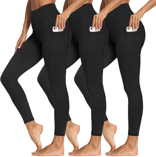 3 Packs Leggings with Pockets for Women