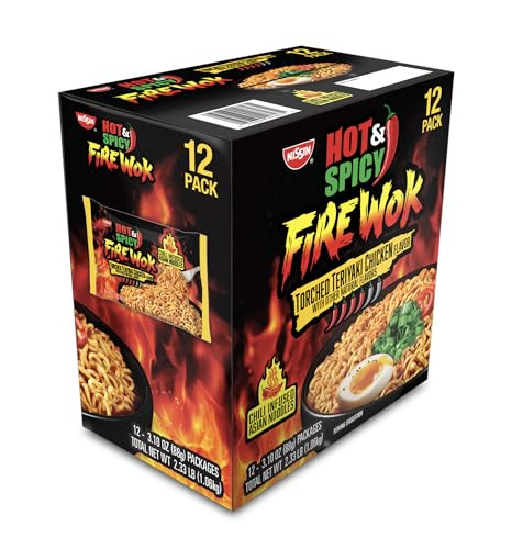 Nissin Fire Wok Hot & Spicy Torched Teriyaki Chicken Noodles (12-Pack)